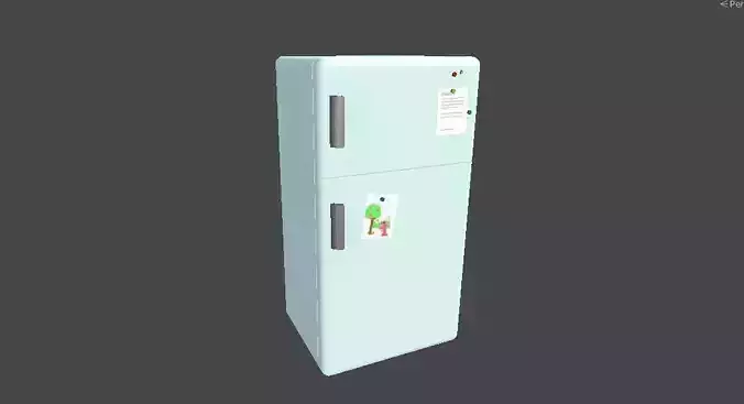 Low poly stylized refrigerator