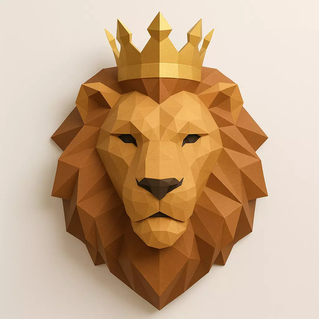 Lion with Crown 3D Print 3D model_0