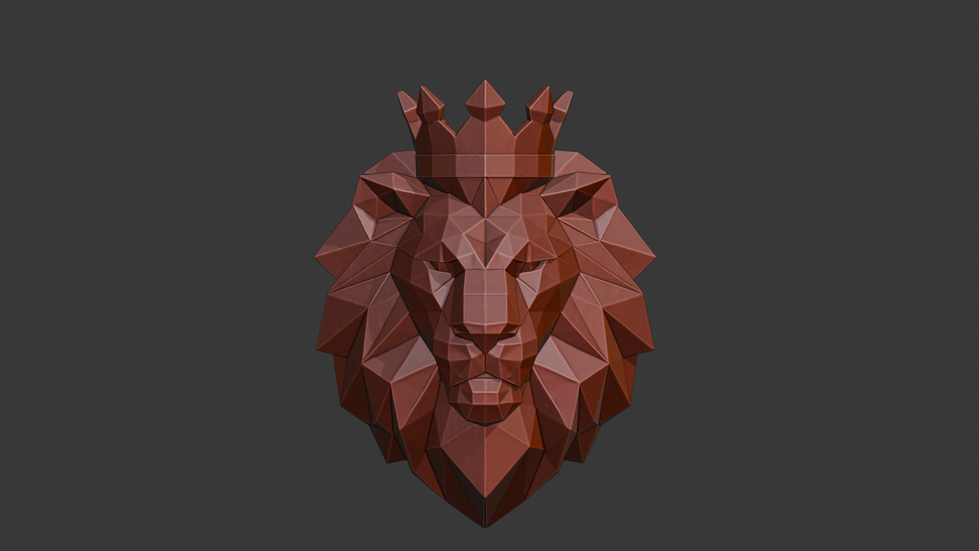 Lion with Crown 3D Print 3D model_1