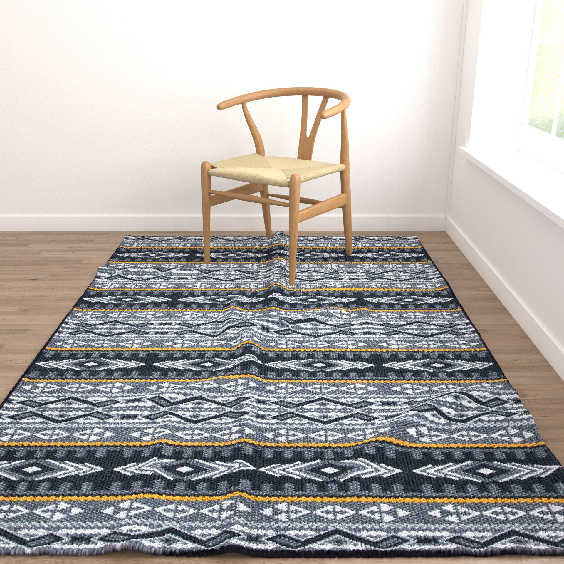 Rugs No 1036 Low-poly 3D model_3
