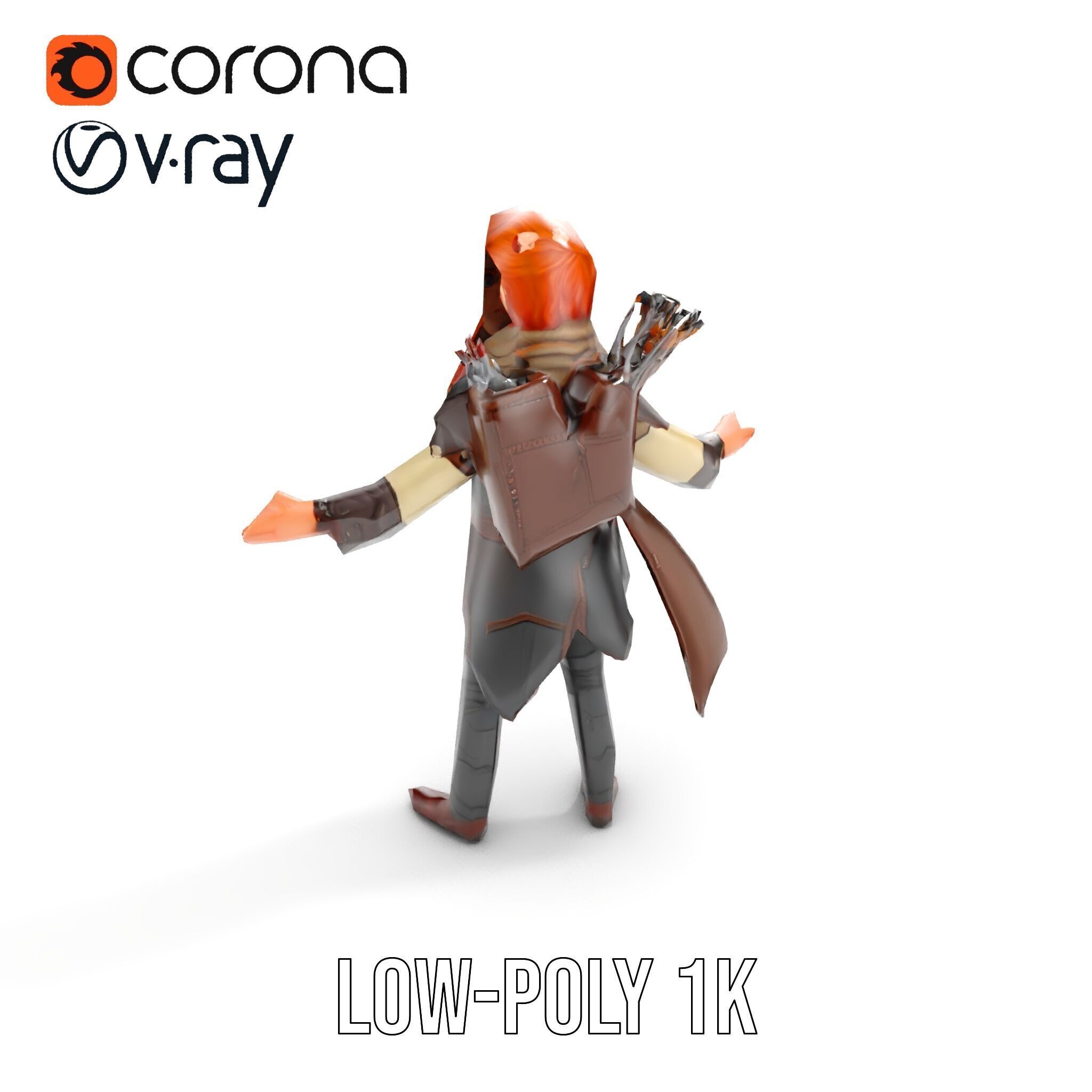 Archer Character Rigged and Animated D Model with Detailed Te... Low-poly 3D model_26