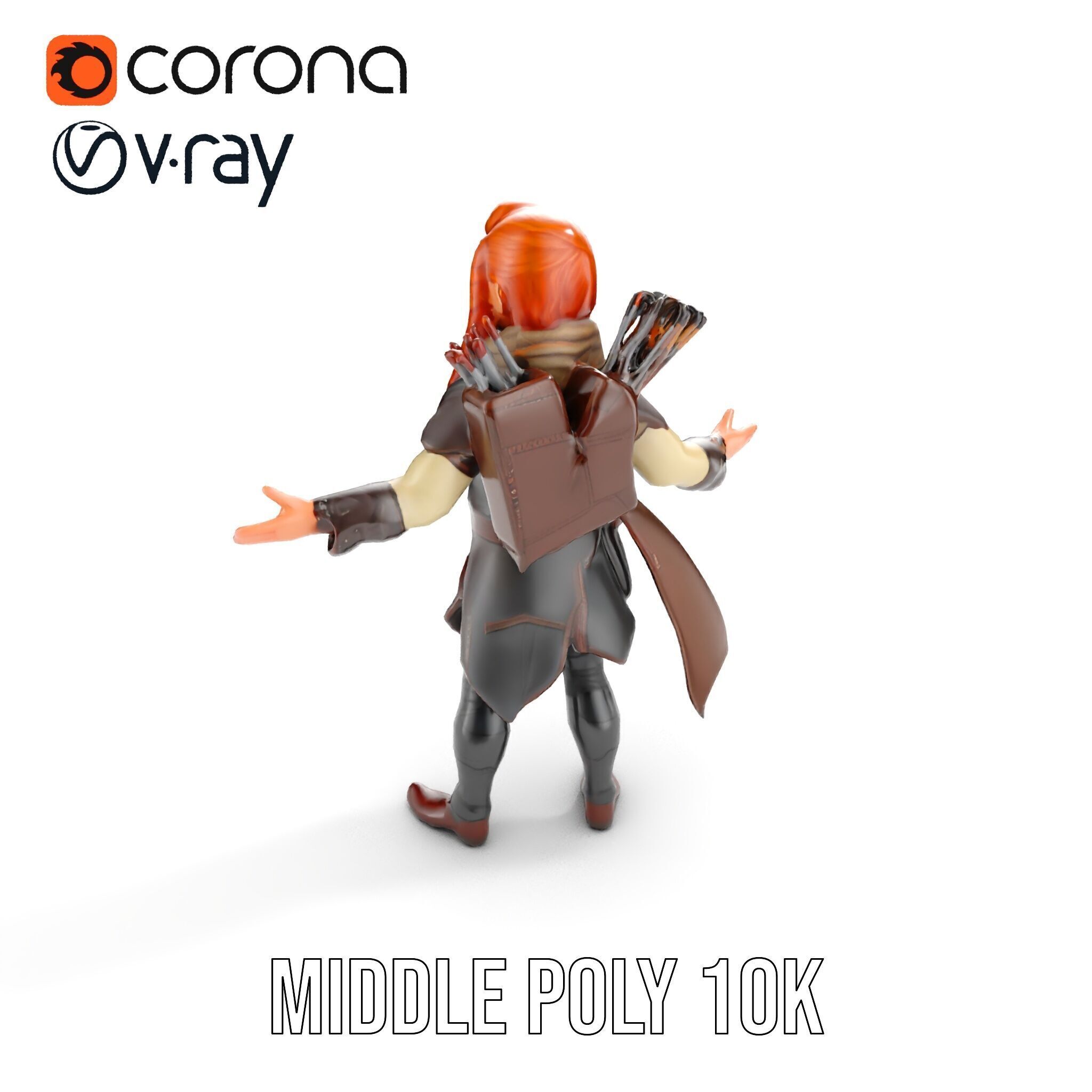 Archer Character Rigged and Animated D Model with Detailed Te... Low-poly 3D model_15