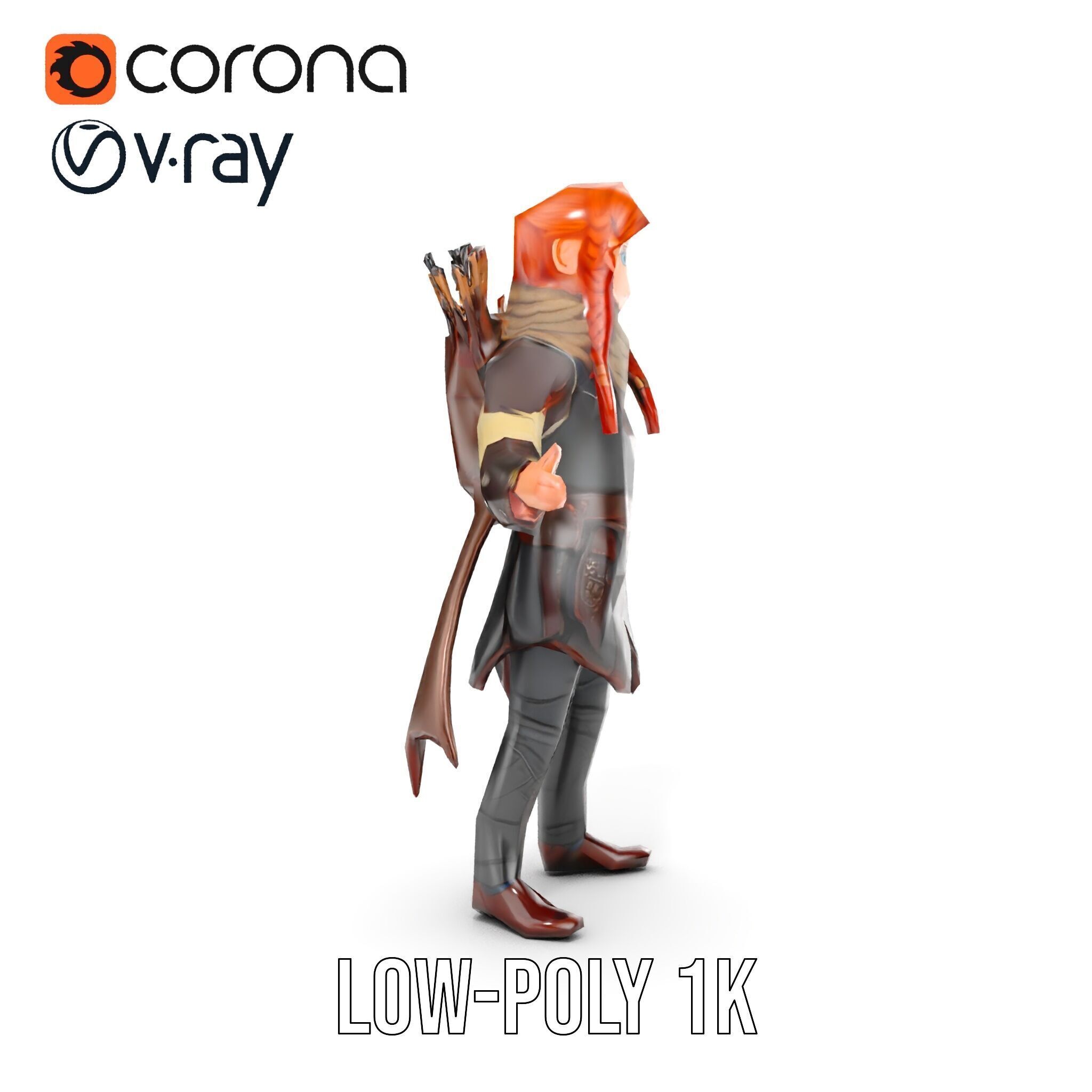 Archer Character Rigged and Animated D Model with Detailed Te... Low-poly 3D model_13