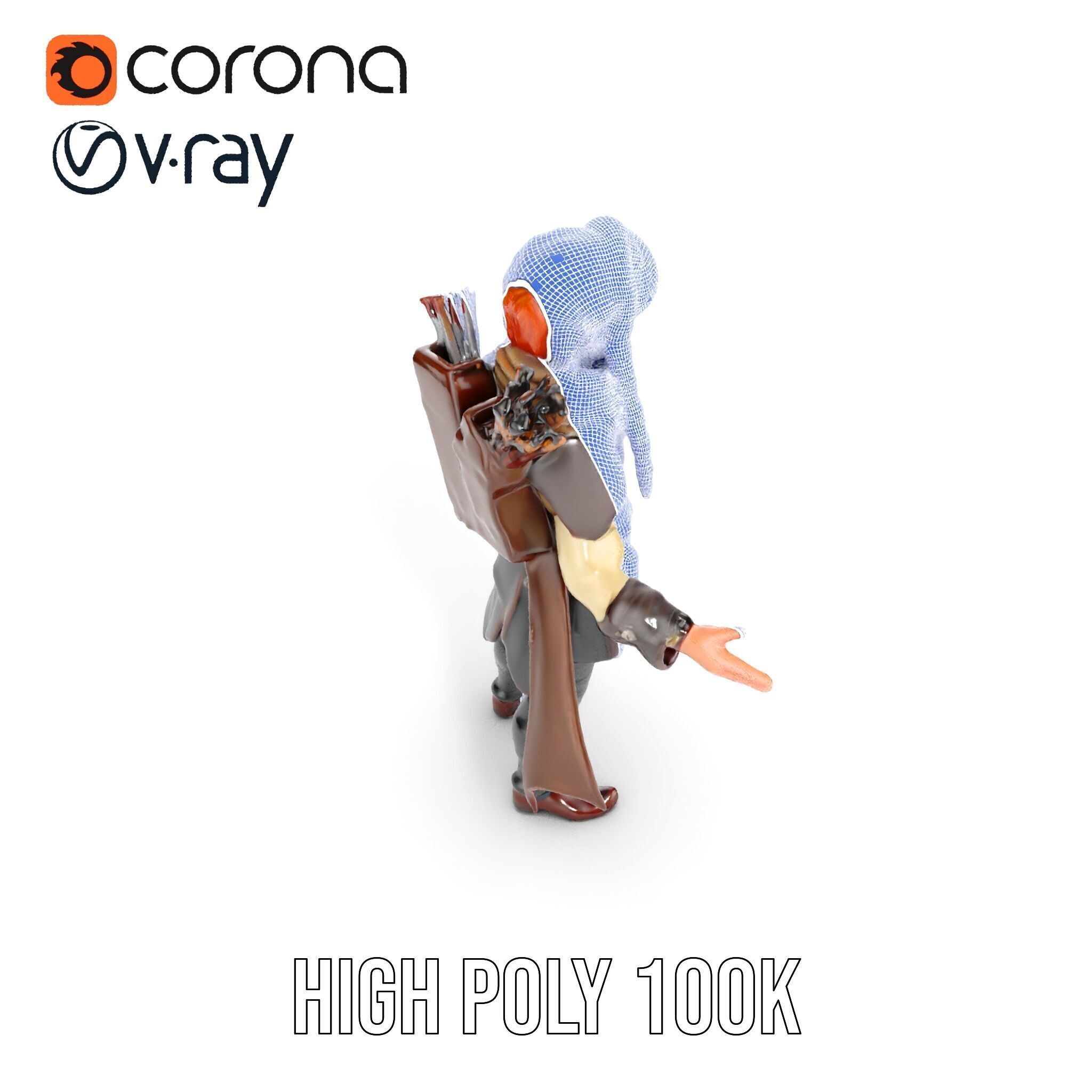 Archer Character Rigged and Animated D Model with Detailed Te... Low-poly 3D model_24