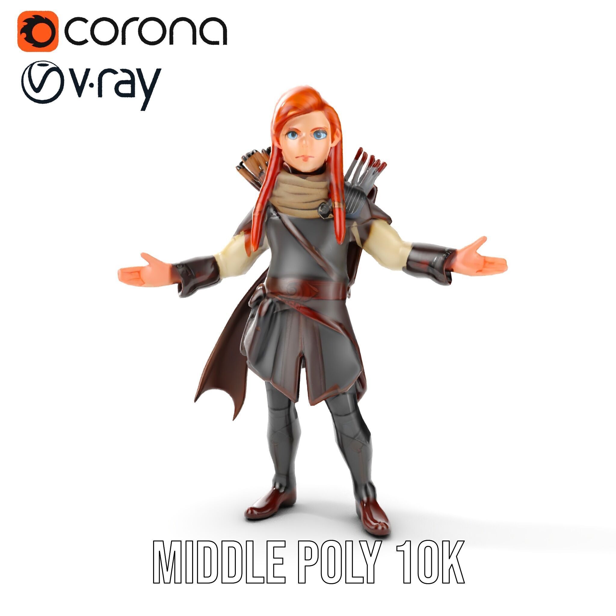 Archer Character Rigged and Animated D Model with Detailed Te... Low-poly 3D model_17