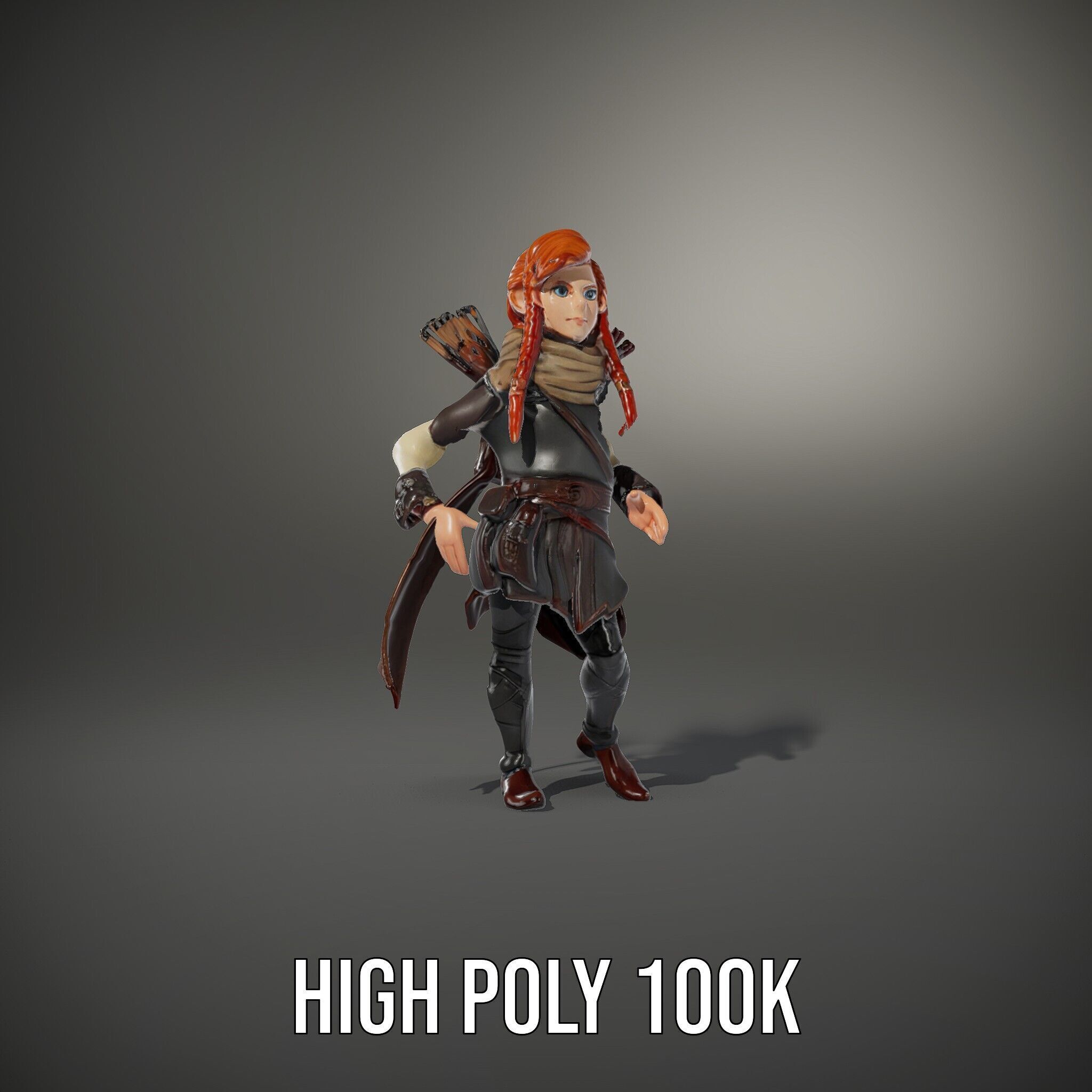 Archer Character Rigged and Animated D Model with Detailed Te... Low-poly 3D model_11