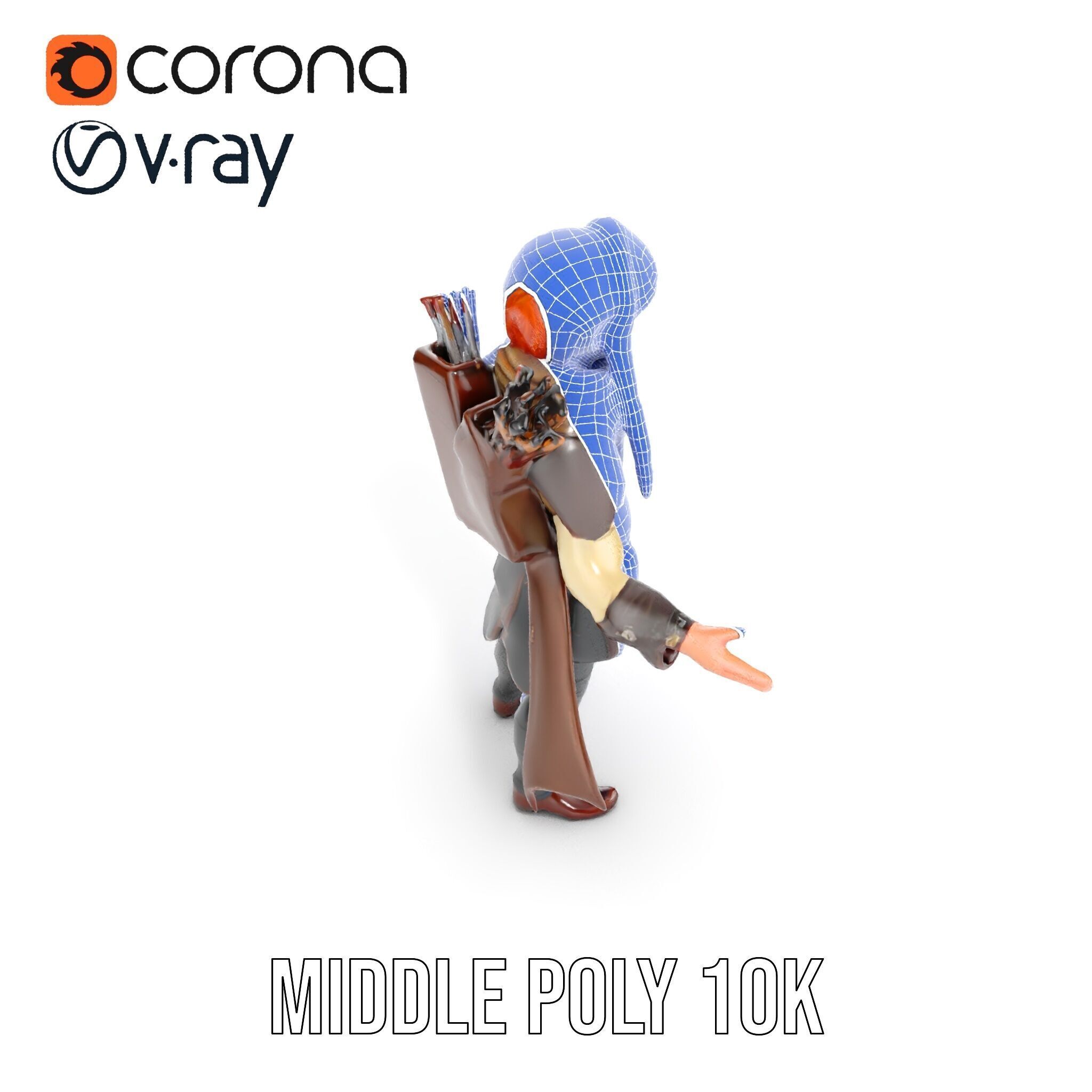 Archer Character Rigged and Animated D Model with Detailed Te... Low-poly 3D model_33