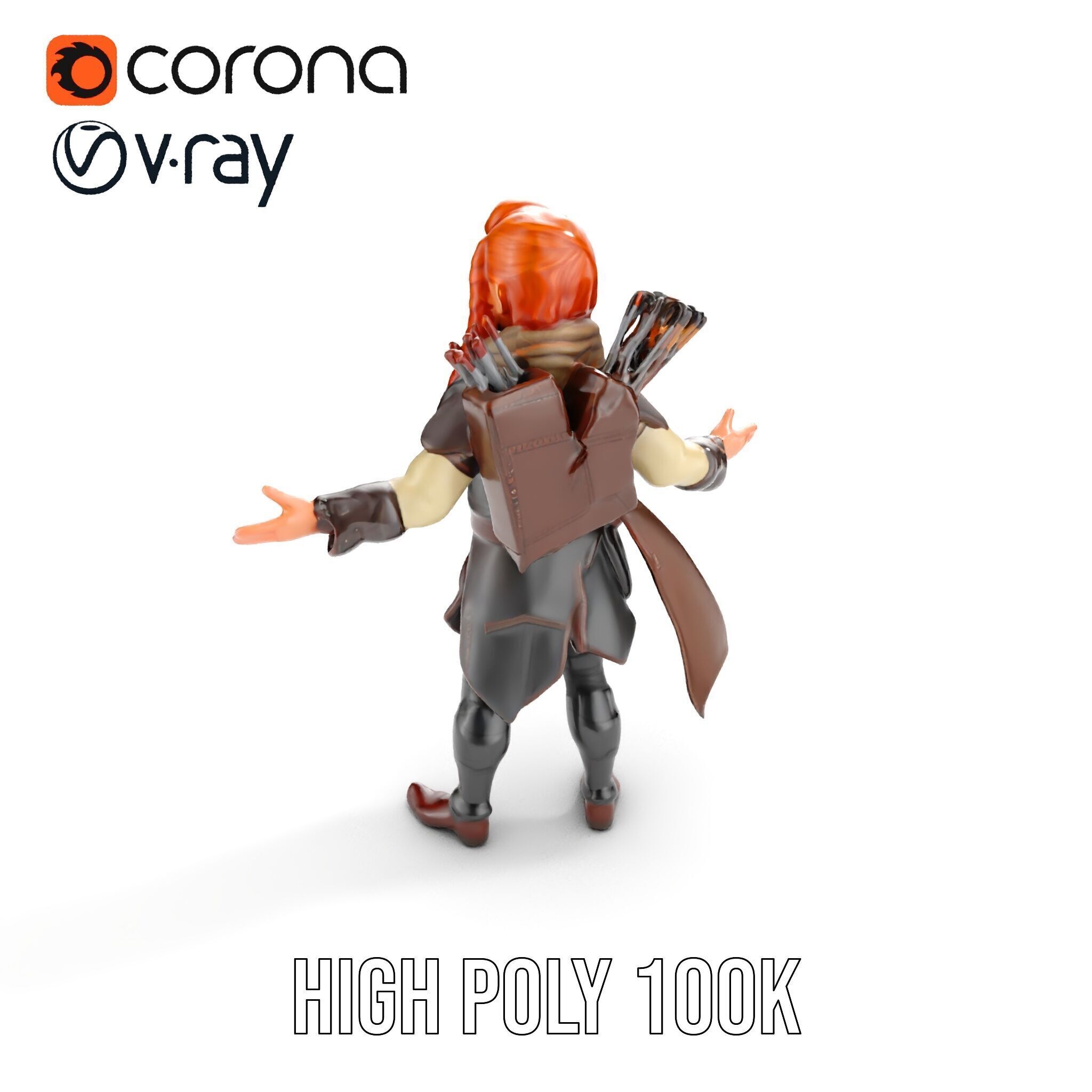 Archer Character Rigged and Animated D Model with Detailed Te... Low-poly 3D model_35