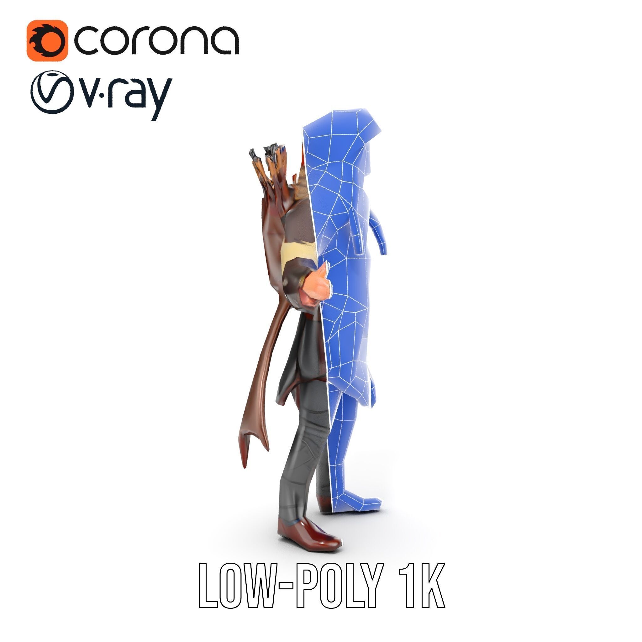 Archer Character Rigged and Animated D Model with Detailed Te... Low-poly 3D model_16