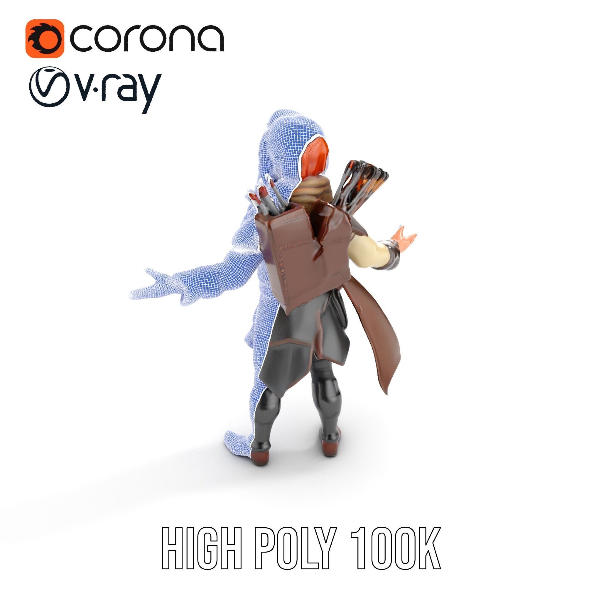 Archer Character Rigged and Animated D Model with Detailed Te... Low-poly 3D model_21