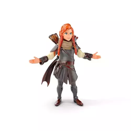 Archer Character Rigged and Animated D Model with Detailed Te... Low-poly 3D model