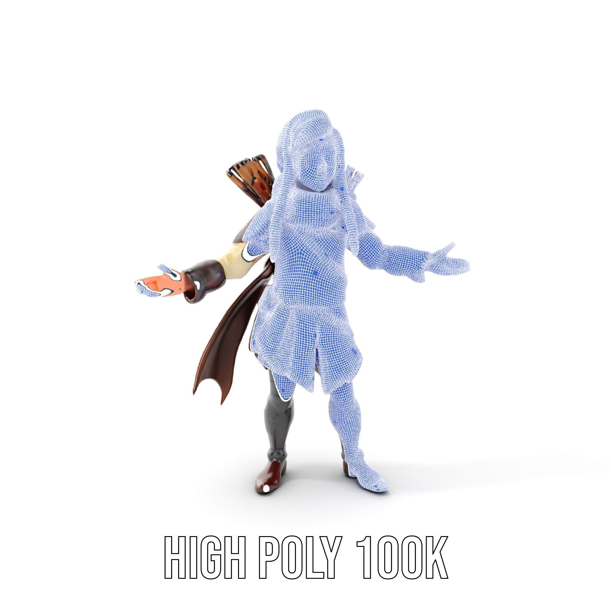 Archer Character Rigged and Animated D Model with Detailed Te... Low-poly 3D model_4