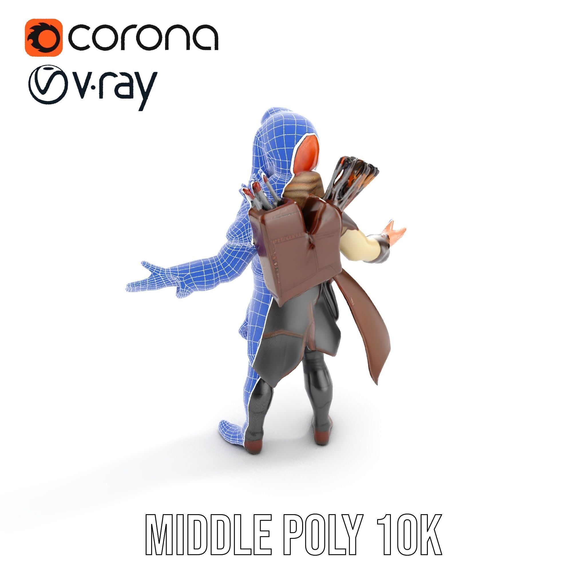 Archer Character Rigged and Animated D Model with Detailed Te... Low-poly 3D model_25