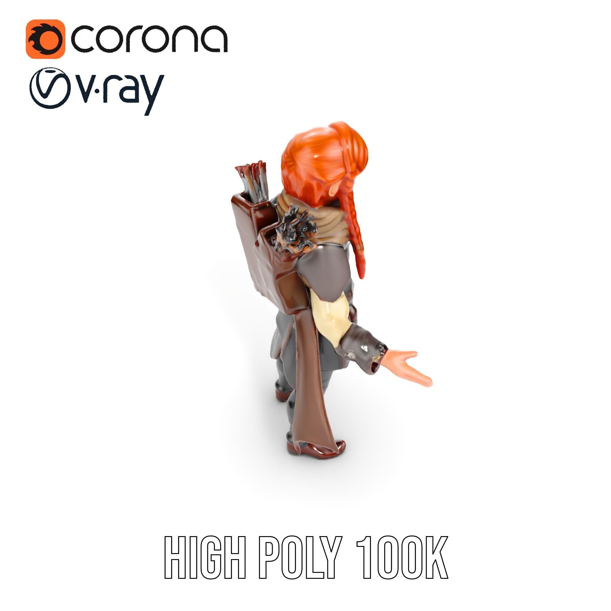 Archer Character Rigged and Animated D Model with Detailed Te... Low-poly 3D model_27