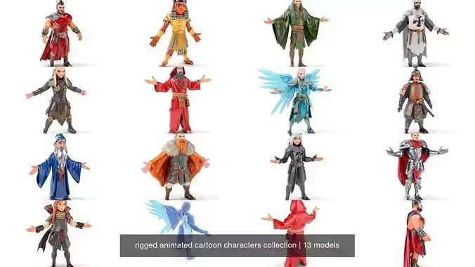 rigged animated cartoon characters collection 