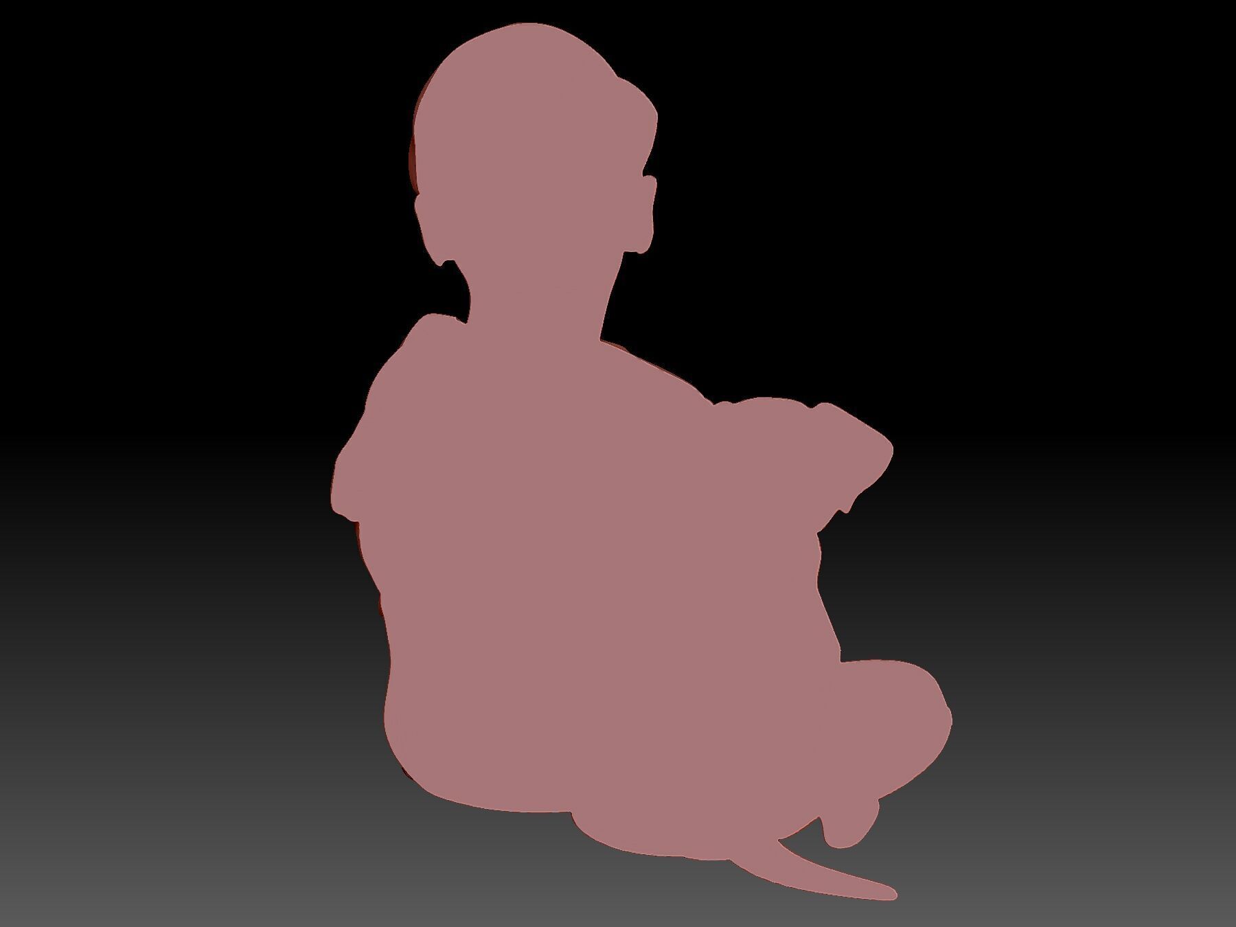 Child and Dog 3D print model_2