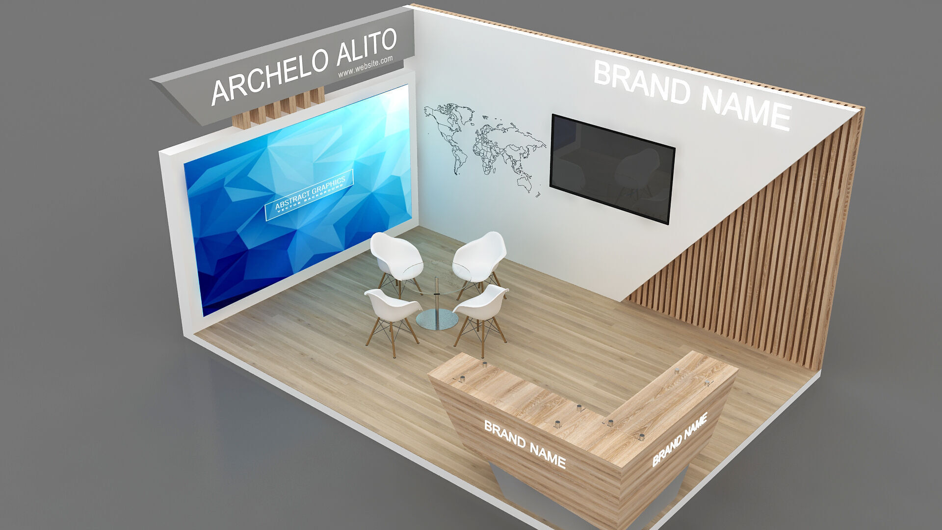 exhibition 3d stand booth 3D model_4