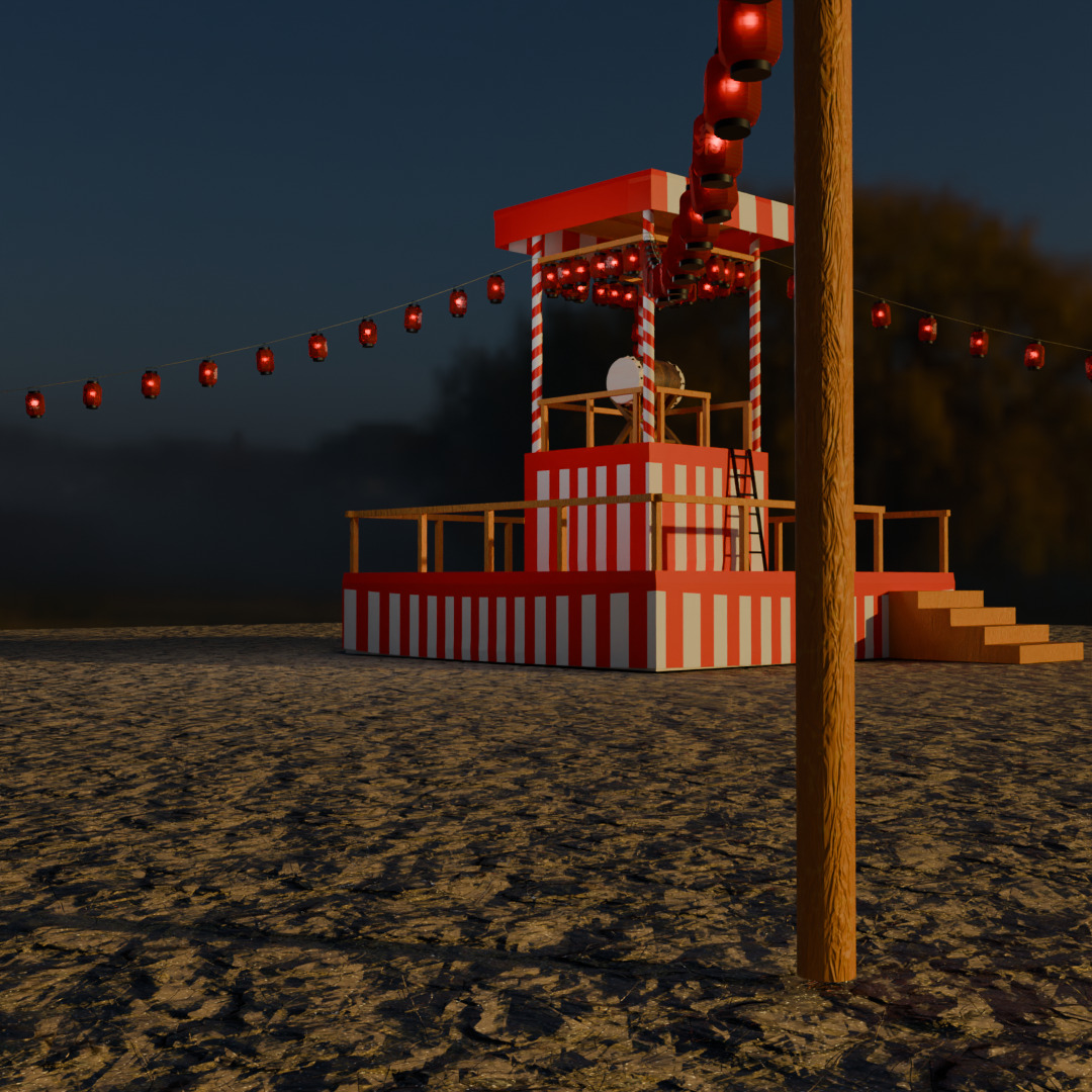 Tower of japanese summer festival 3D model_7