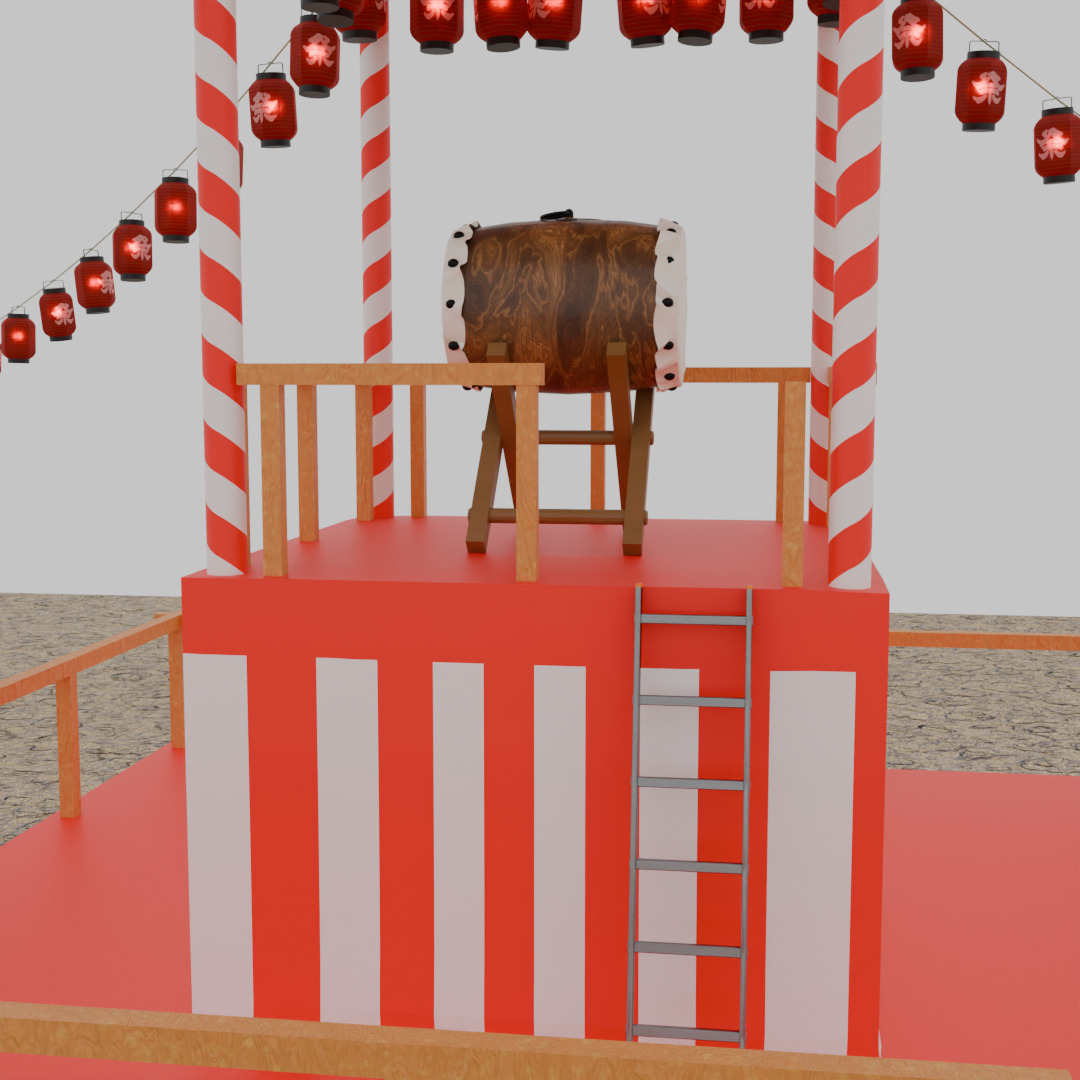 Tower of japanese summer festival 3D model_2