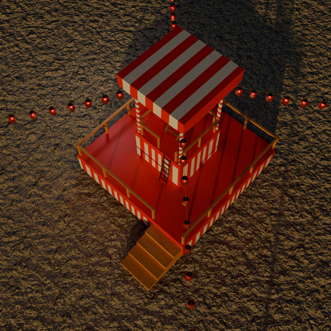 Tower of japanese summer festival 3D model_8