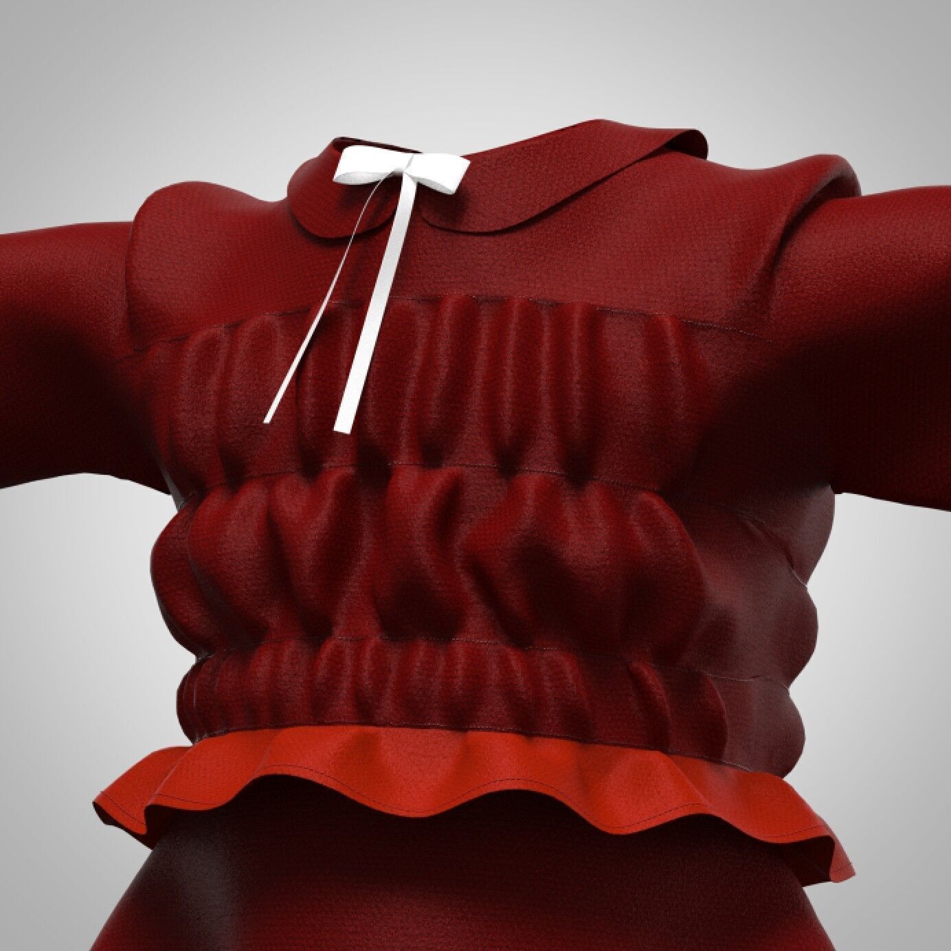 girls party dress rigged model Low-poly 3D model_3