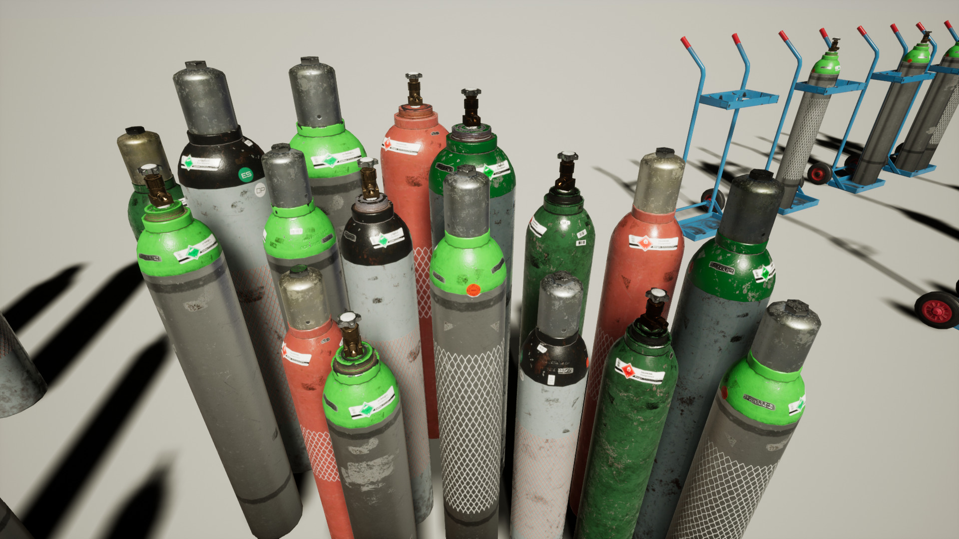 Ultimate Gas Cylinder Pack for UE Low-poly 3D model_3