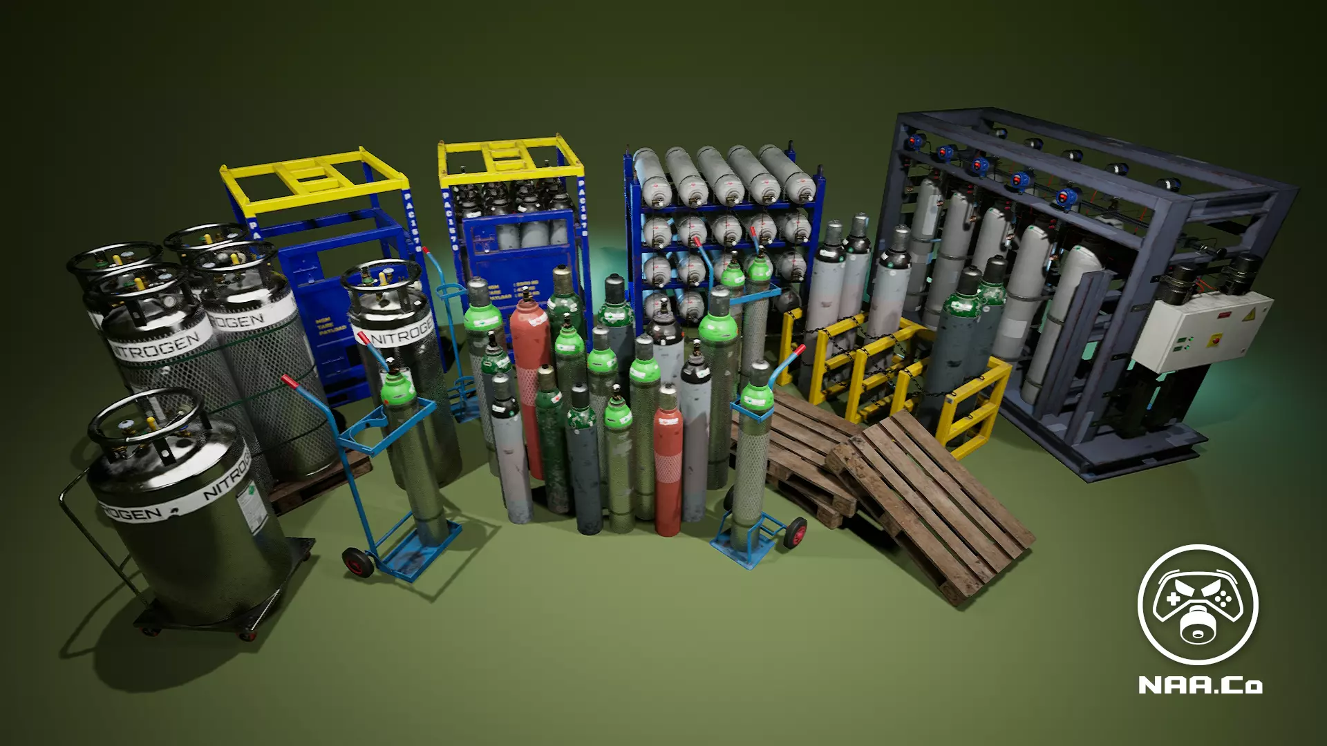 Ultimate Gas Cylinder Pack for UE Low-poly 3D model_0