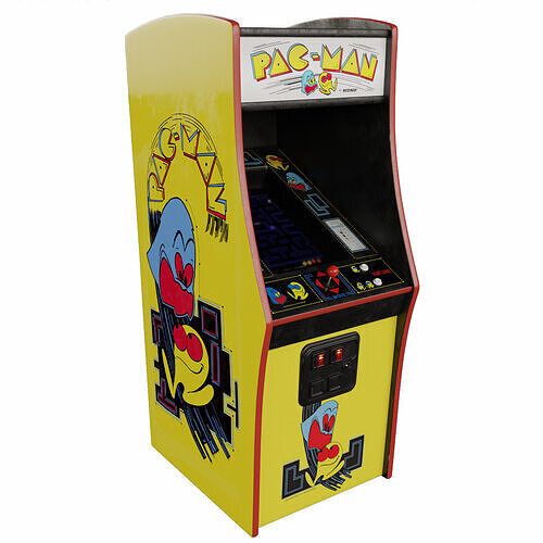 Pac-Man Arcade Cabinet Retro Low-poly 3D model