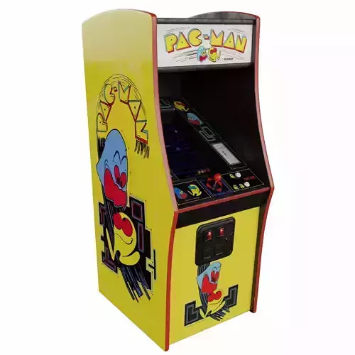 Pac-Man Arcade Cabinet Retro Low-poly 3D model