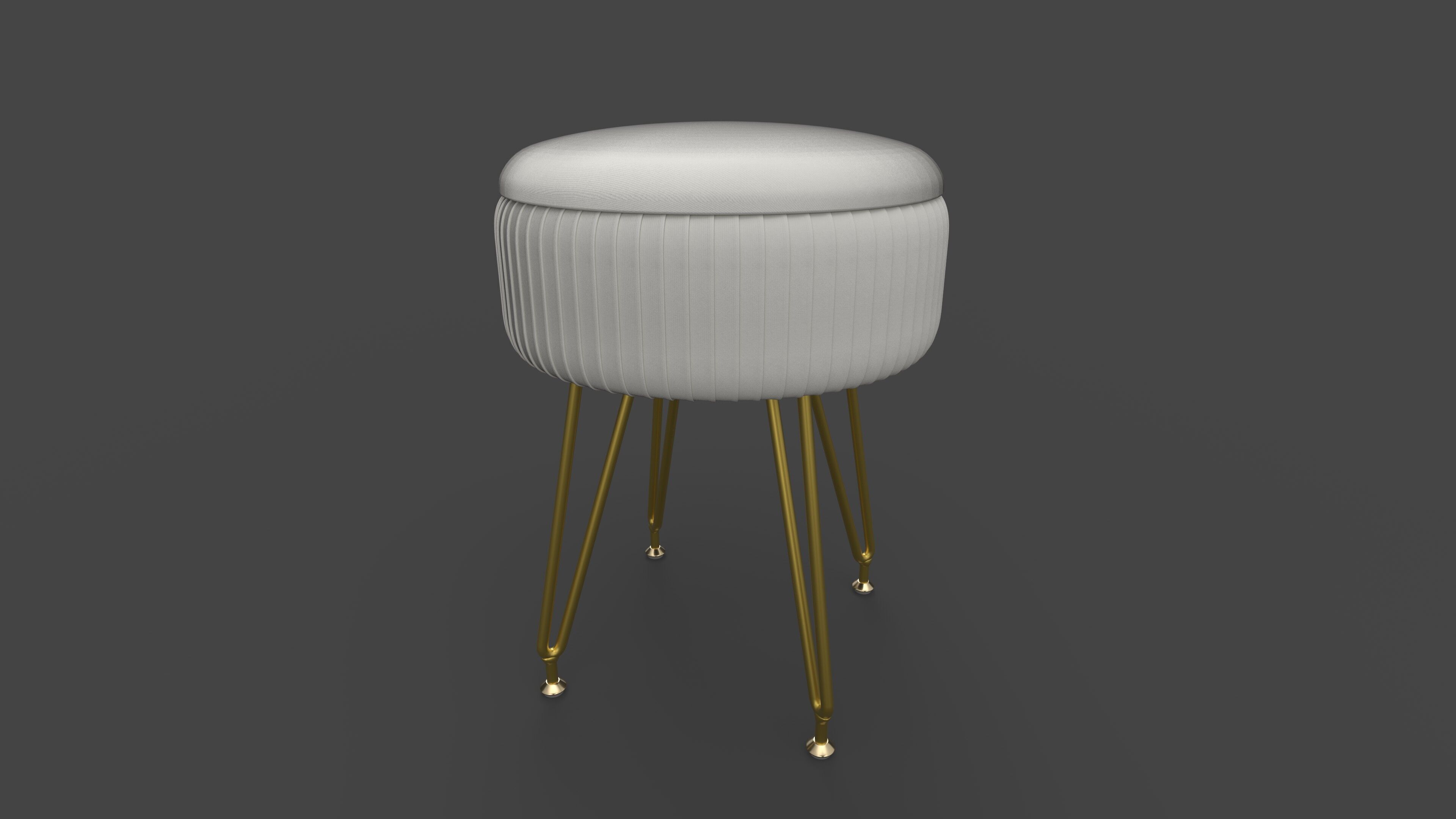 Modern Stool 3D model_2