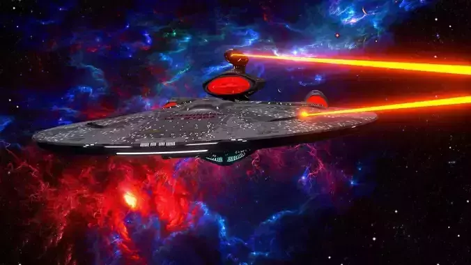 Starship USS Resonance Low Poly Variant 1 Low-poly 3D model