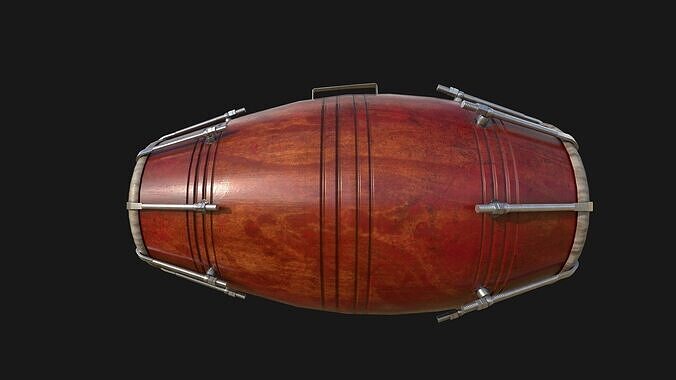 Dholak 3D Model Low-poly 3D model