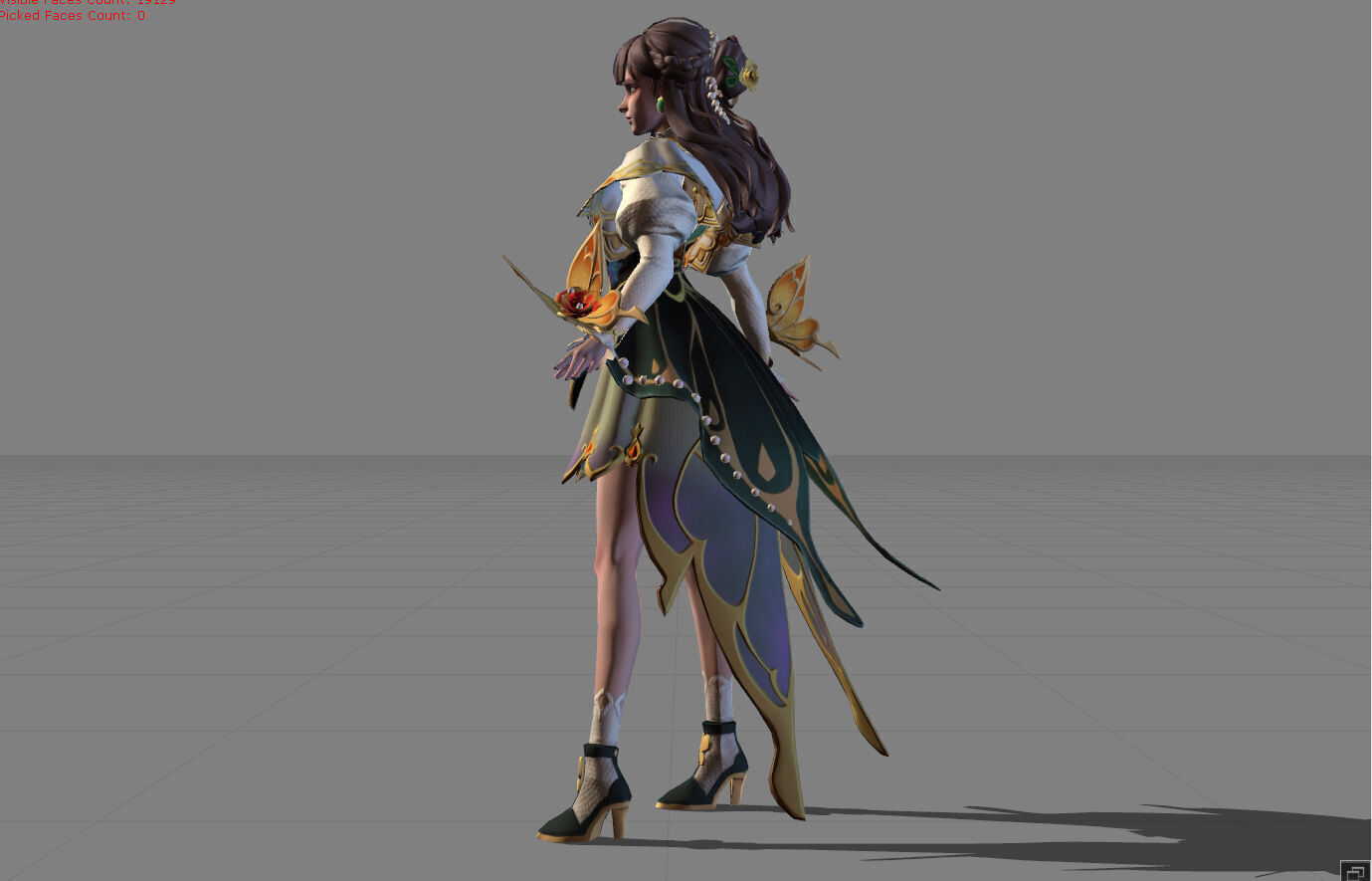 Guinevere Elegant Butterfly Low-poly 3D model_3