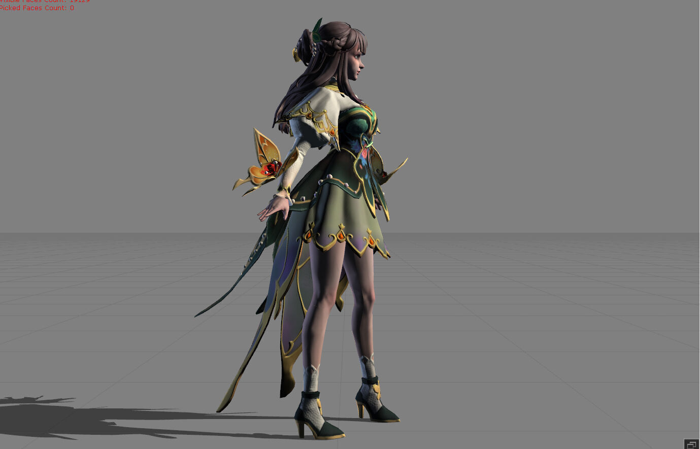 Guinevere Elegant Butterfly Low-poly 3D model_2