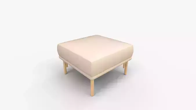 Desiree Cream Velvet Ottoman
