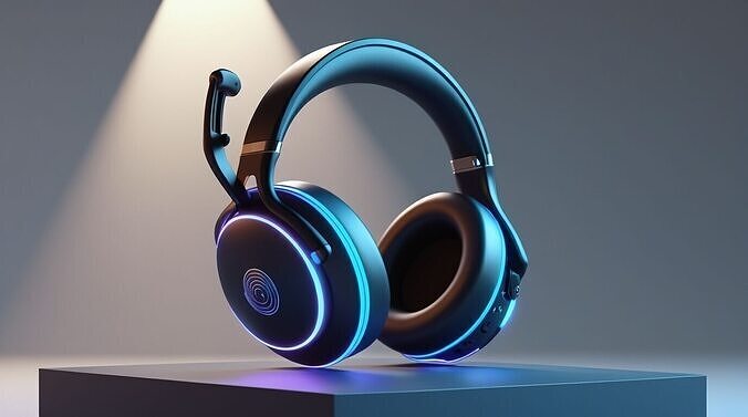 Futuristic Neon Wireless Headphone 3D Model Design 3D print model