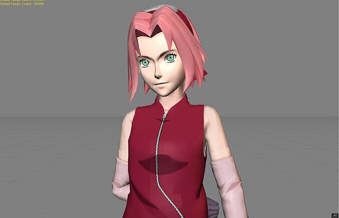 Haruno Sakura  Low-poly 3D model