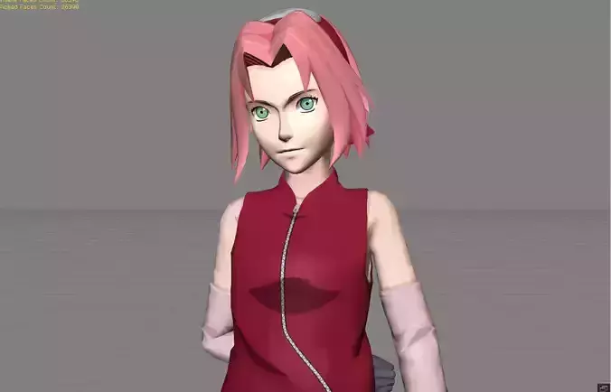 Haruno Sakura  Low-poly 3D model