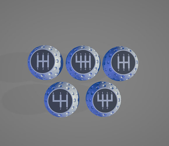 Universal 3D Printable Golf Ball Style Gear Knob Complete Pack 3D print model