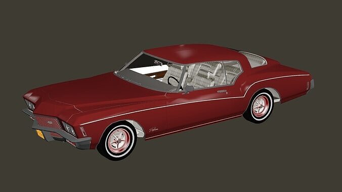 Buick Riviera 1971 Low Poly 3D Model Low-poly 3D model