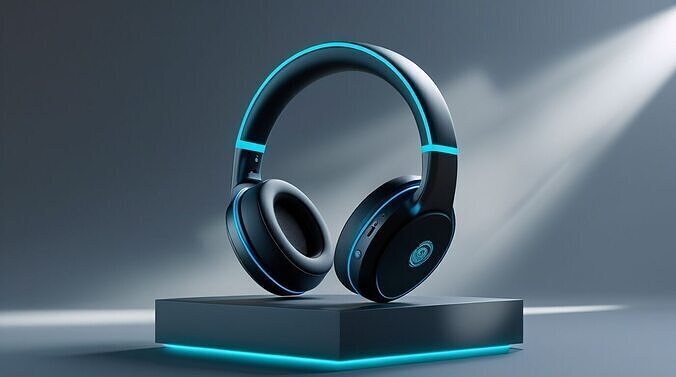 Futuristic Neon Wireless Headphone 3D Model Design 3D print model