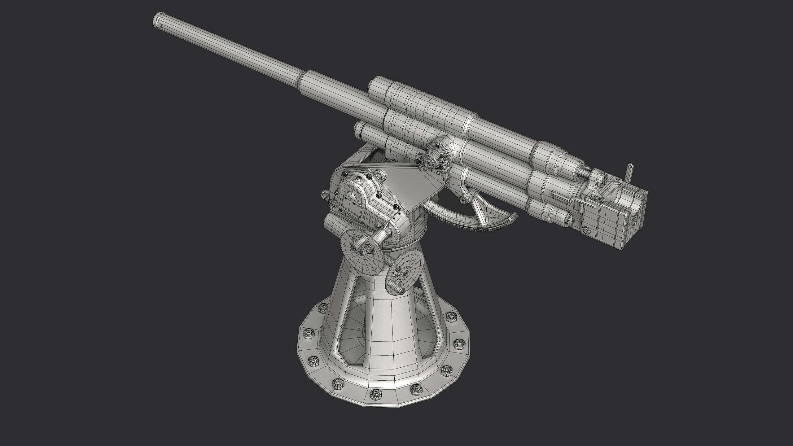 21-K 45mm Soviet Naval Gun 3D model_11