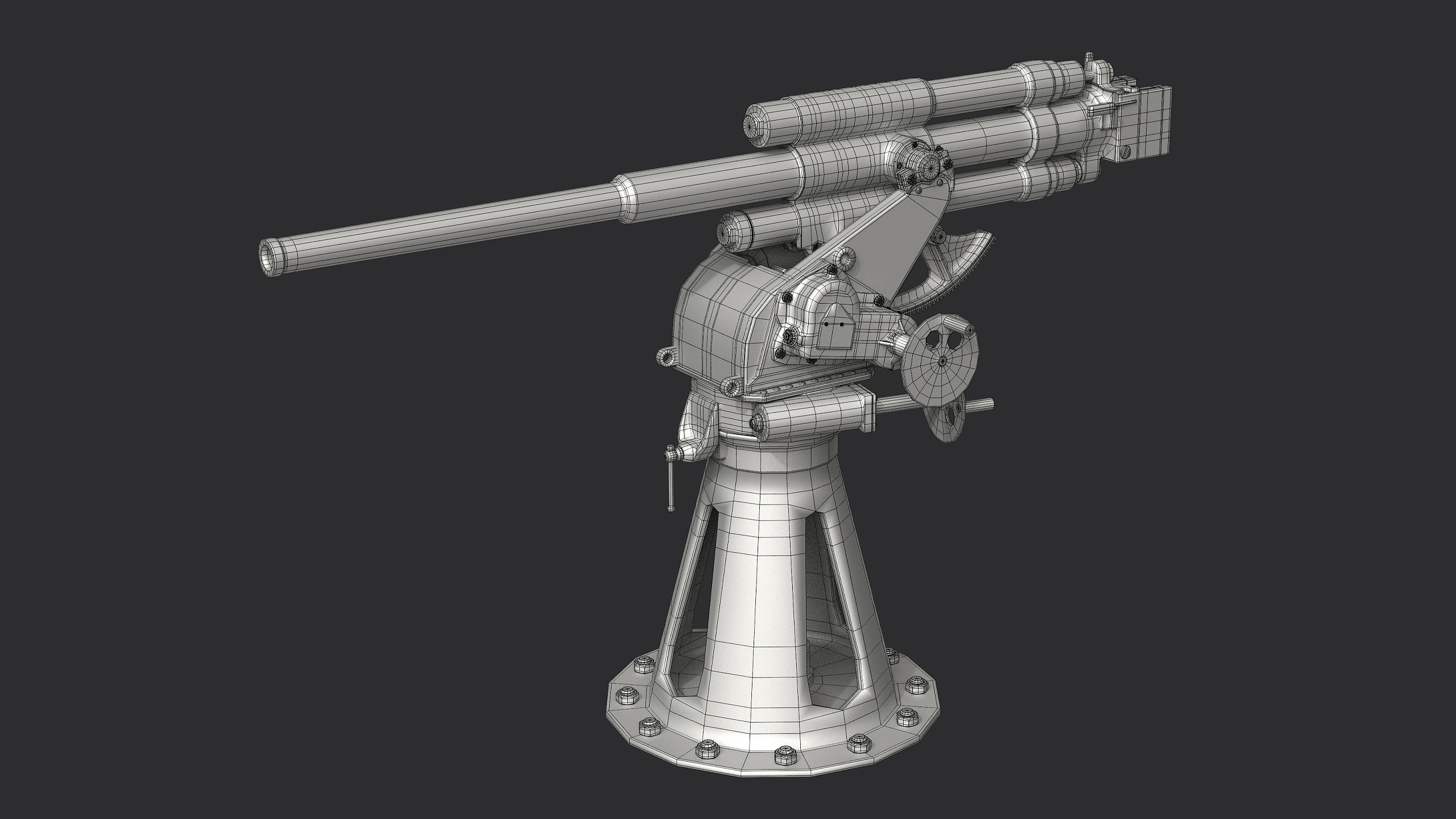 21-K 45mm Soviet Naval Gun 3D model_10