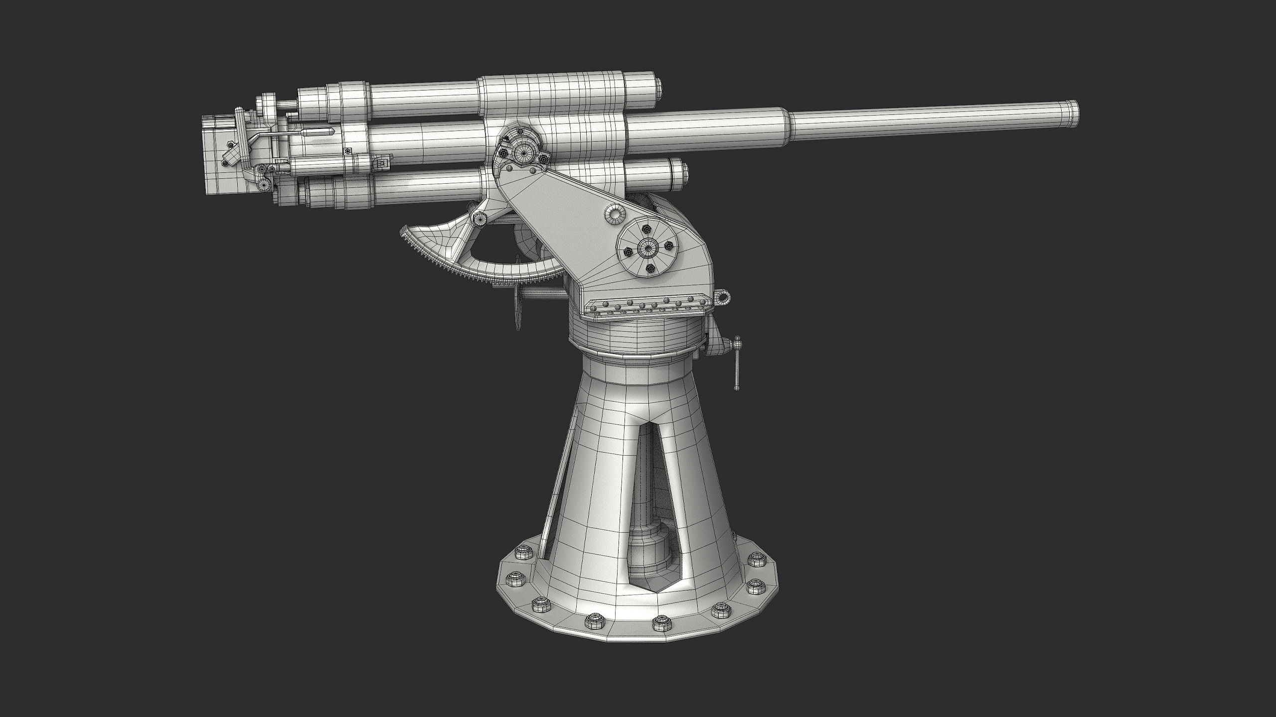 21-K 45mm Soviet Naval Gun 3D model_9