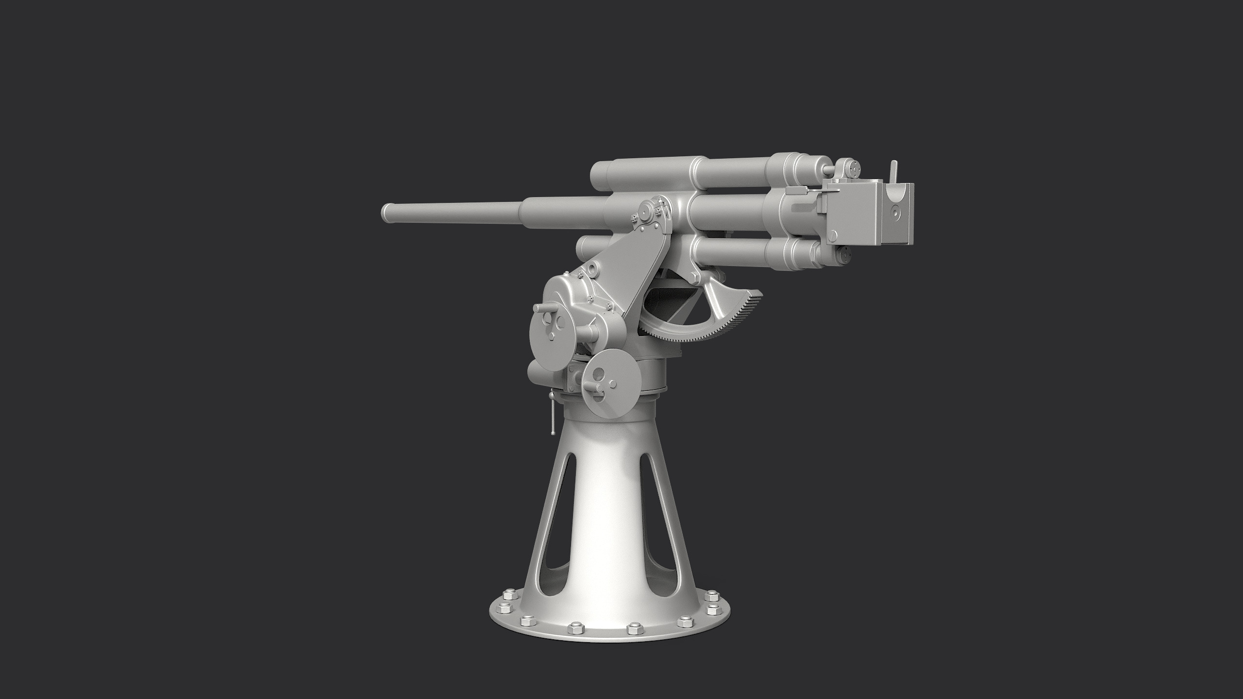 21-K 45mm Soviet Naval Gun 3D model_4