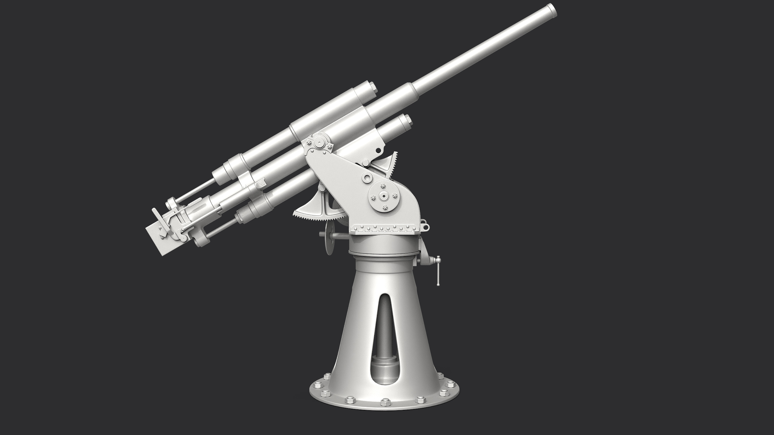 21-K 45mm Soviet Naval Gun 3D model_3