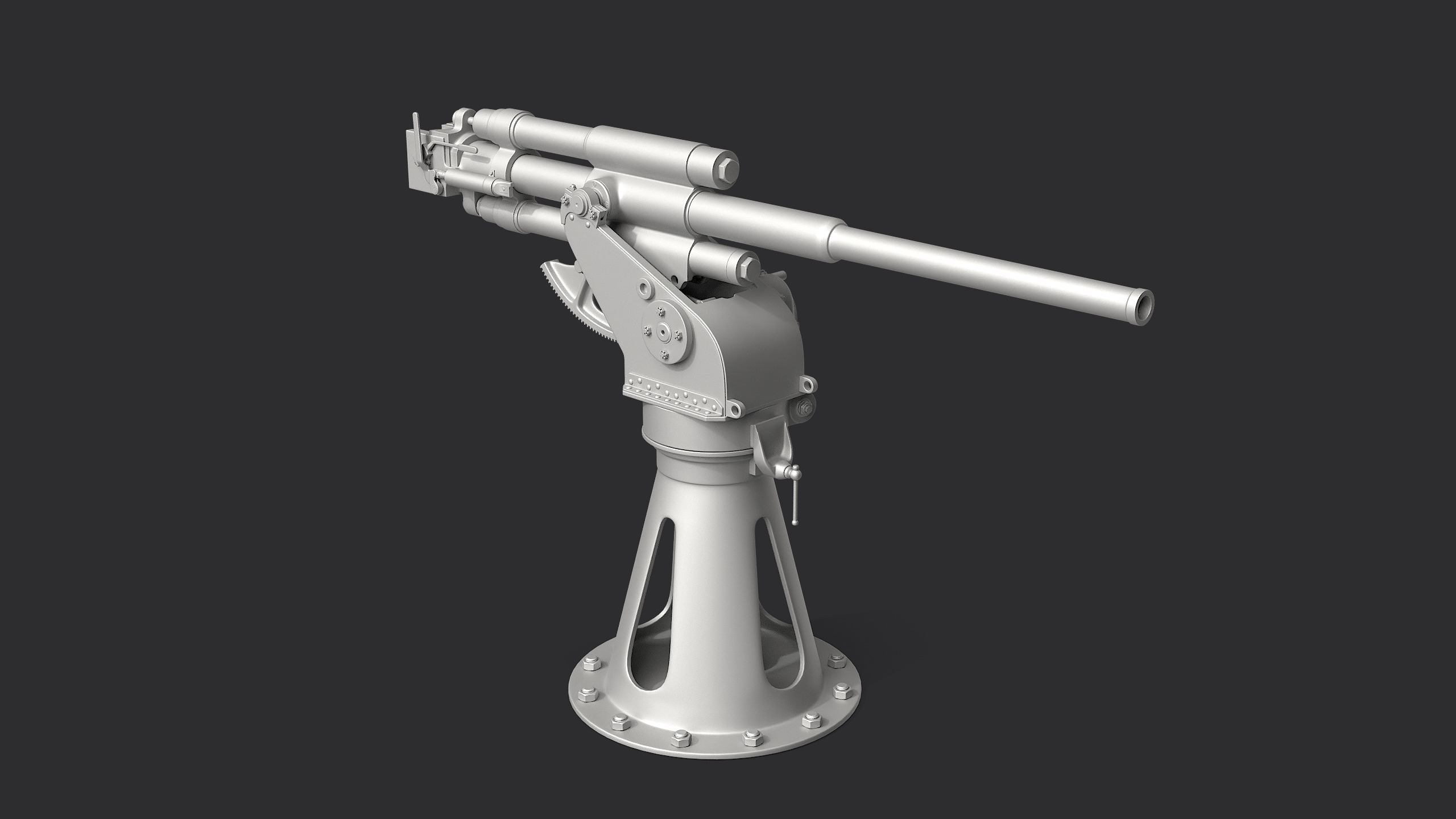 21-K 45mm Soviet Naval Gun 3D model_1