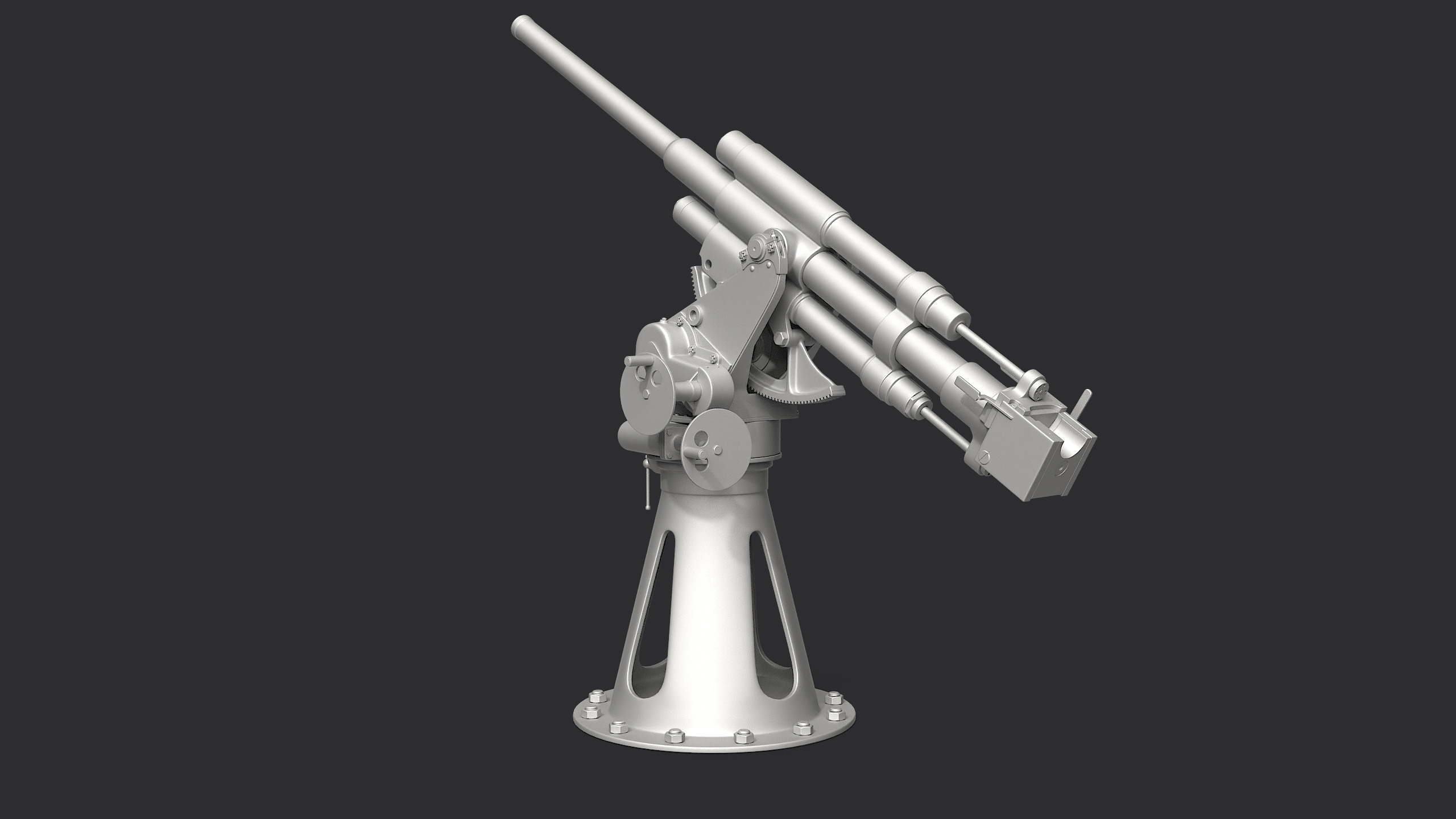 21-K 45mm Soviet Naval Gun 3D model_5