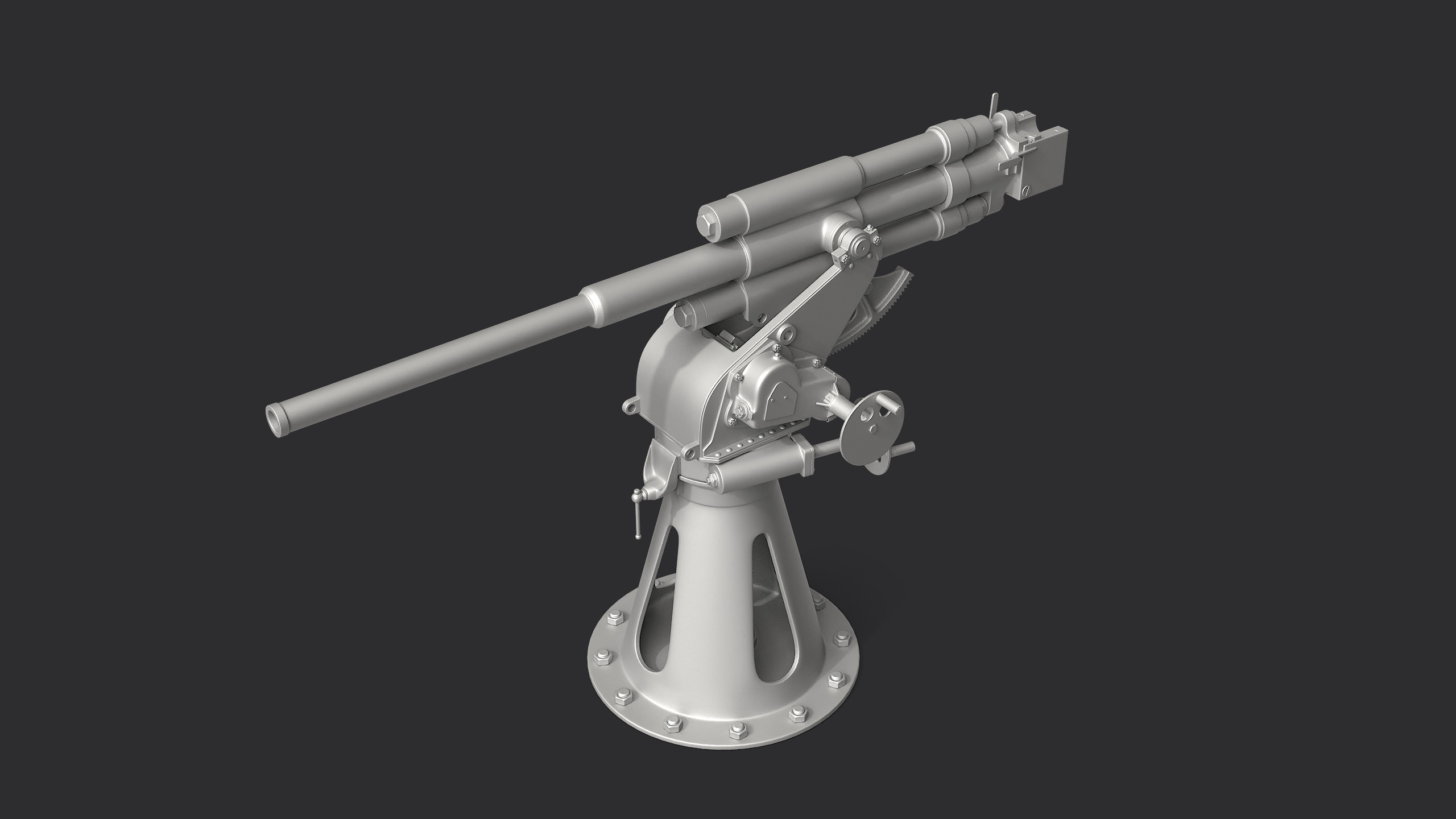 21-K 45mm Soviet Naval Gun 3D model_6