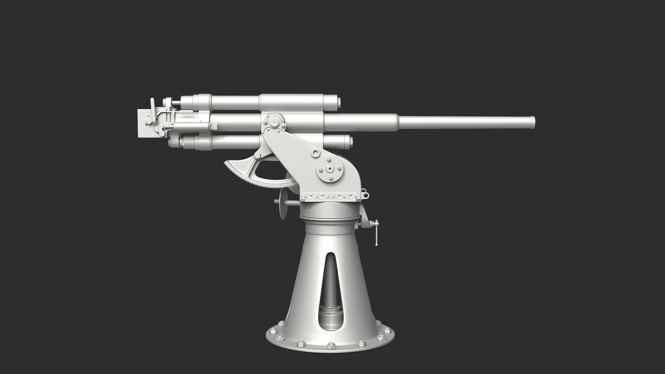 21-K 45mm Soviet Naval Gun 3D model_2